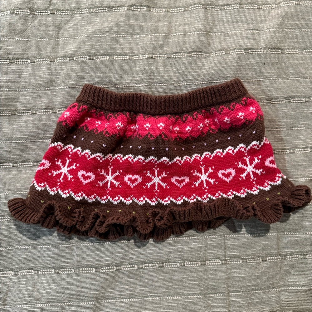 Gymboree Brown and Pink Knit Skirt